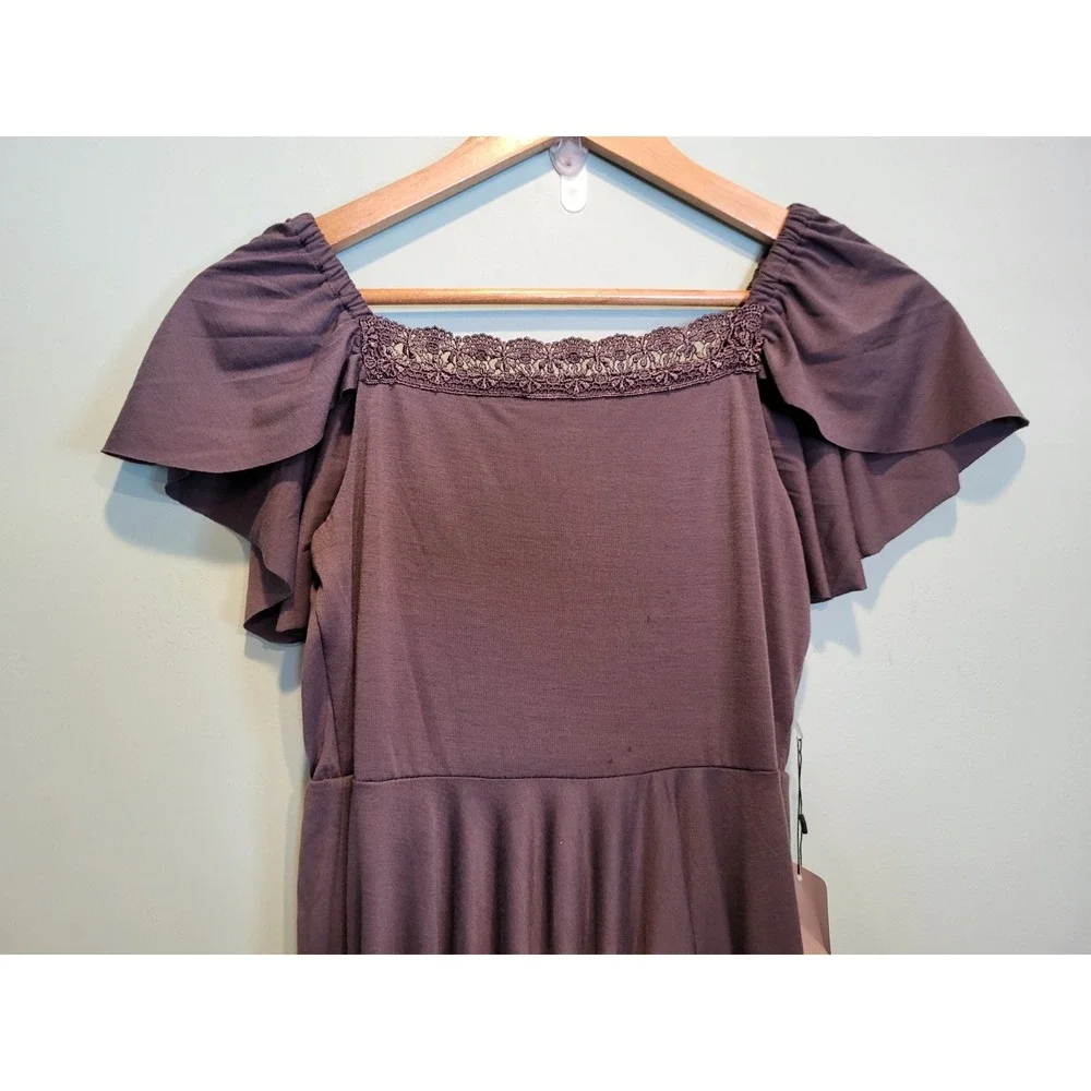 New Mia Joy Alaya Hi Lo Flutter Sleeve Fairy Grunge Whimsigoth Midi Dress 12/S - Picture 2 of 9